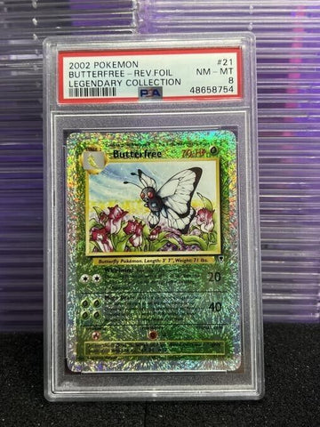 PSA 8 Butterfree 21/110 Legendary Collection Reverse Holo Pokemon Card