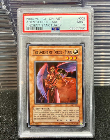 PSA 9 Mint Vintage 2004 Yu-Gi-Oh! The Agent of Force - Mars Super Rare #AST-009