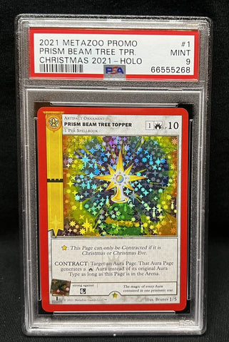 PSA 9 Mint | 2021 Metazoo Promo Christmas 2021 #1 Prism Beam Tree Topper Holo