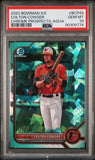 COLTON COWSER 2022 BOWMAN CHROME SAPPHIRE AQUA REFRACTOR #/55 BCP-49