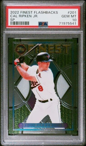 Cal Ripken PSA 10 Gem Mint 2022 Topps Finest Flashbacks SP #201 | SPORTS