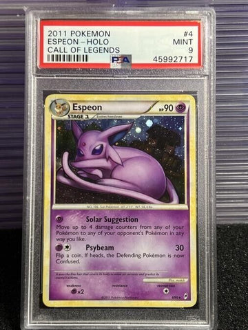 2011 Pokemon Call of Legends #4 Espeon Holo PSA 9 Card MINT