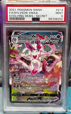 PSA 9 Mint Pokemon Sylveon VMAX 212/203 Evolving Skies Alt Art Secret Rare