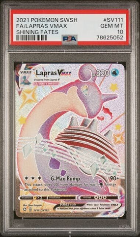 2021 Pokemon Shining Fates Full Art Lapras Vmax SV111/SV122 PSA 10 GEM MINT