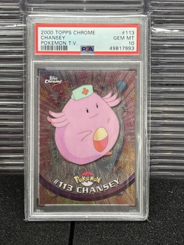 PSA 10 Chansey Topps Chrome Pokemon T.V. 2000 Pokemon Card #113 LOW POP