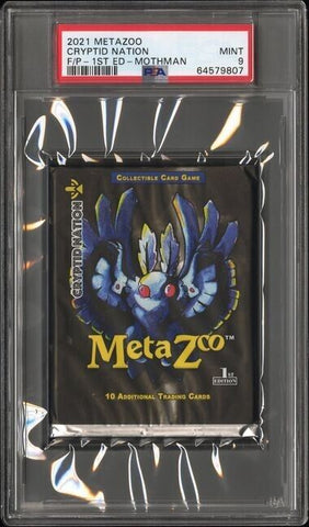 PSA 9 Mint | MetaZoo Cryptid Nation 1st Edition Booster Pack Mothman Art