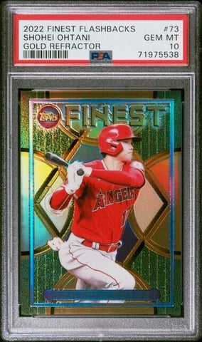 Shohei Ohtani PSA 10 Gem Mint 2022 Topps Finest Flashbacks GOLD Refractor #73 2/50 | SPORTS