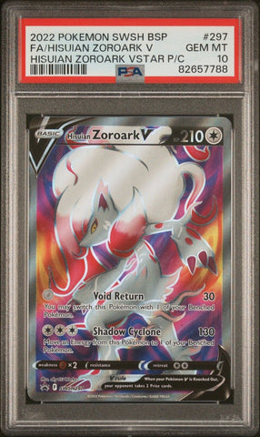 PSA 10 Pokemon Hisuian Zoroark V SWSH297 Full Art Black Star PROMO