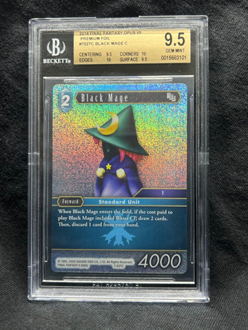 BGS 9.5 GEM MINT | Black Mage 7-027C Final Fantasy TCG CCG Opus VII 7 Card Foil