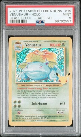 PSA 9 MINT | Venusaur Celebrations: Classic Collection 15/102 Holo Rare