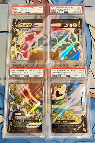 2022 Pokemon Morpeko V-Union 4 card SET Sword & Shield PSA 9 Sequential Certs