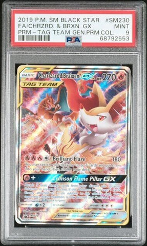 2019 Pokemon Charizard & Braixen GX Tag Team Black Star Promo #SM230 PSA 9