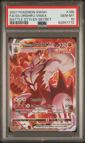 Pokemon PSA 10 Gem Mint Battle Styles Alt Art Single Strike Urshifu VMAX 168/163