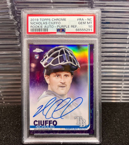 Nicholas Ciuffo PSA 10 Gem Mint 2019 Topps Chrome #69 of 250 Purple Rookie RC | SPORTS