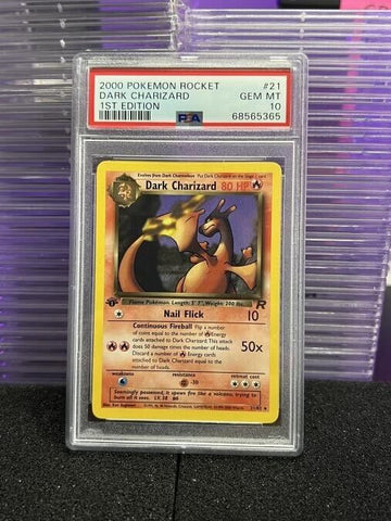 2000 Pokemon Team Rocket 1st Edition Dark Charizard PSA 10 Rare #21