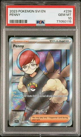 Pokemon Scarlet & Violet - Penny Ultra Rare Trainer Full Art #239/198 PSA 10 GEM