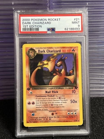 PSA 9 Dark Charizard TEAM ROCKET 21/82 1ST EDITION WOTC 2000 MINT