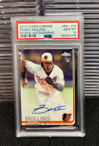 Cedric Mullins PSA 10 Gem Mint 2019 Topps Chrome #RA-CM Rookie RC Auto | SPORTS