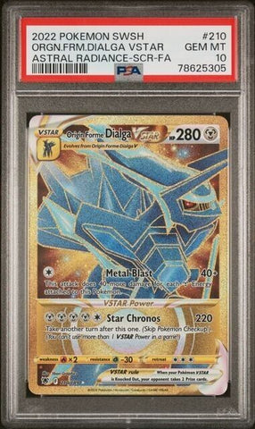 2022 Pokemon Astral Radiance Origin Forme Gold Dialga Vstar 210 Secret PSA 10