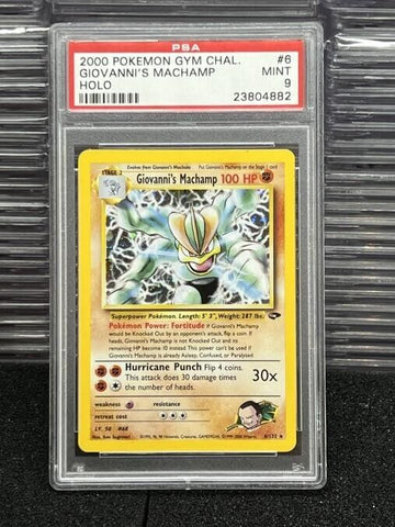 PSA 9 MINT 2000 Gym Challenge Giovanni's Machamp 6/132 Holo Pokemon TCG