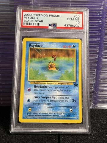 PSA 10 GEM MINT PSYDUCK # 20 WOTC Black Star Promo Pokemon Card