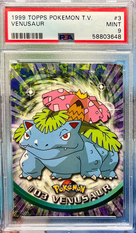 #03 Venusaur Topps TV Animation Edition Series 1 Blue Logo Pokemon PSA 9 MINT