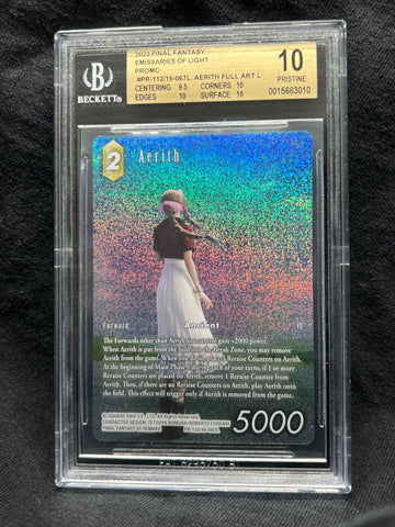 BGS 10 PRISTINE | Aerith Foil Full Art PR-112/16-067L Final Fantasy TCG FFTCG