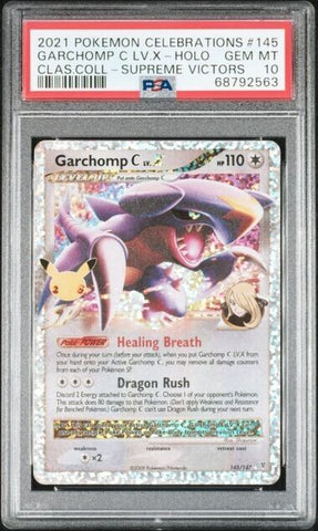 PSA 10 GEM MINT | 2021 Pokemon Celebrations Holo Garchomp C LV.X 145/147