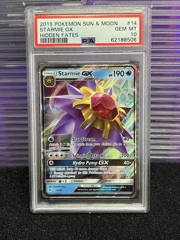 Starmie GX 14/68 PSA 10 GEM MINT Hidden Fates Sun & Moon 2019 Pokemon