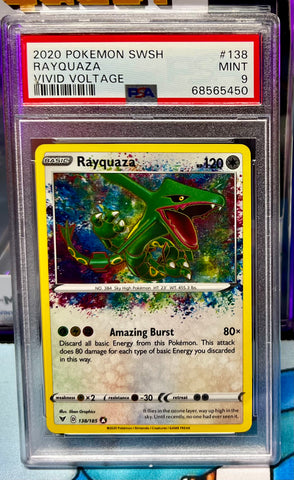 PSA 9 2020 Pokemon Sword & Shield Vivid Voltage 138 Rayquaza