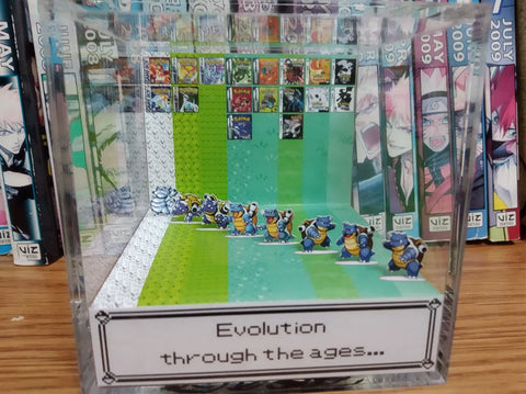 Blastoise: Through the Ages! Acrylic Cube Display